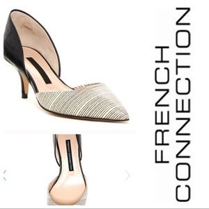 Effie kitten pumps black and cream office wear